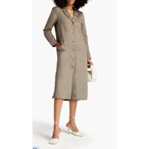 TIBI Cotton and linen-blend sateen midi shirt dress Size 4